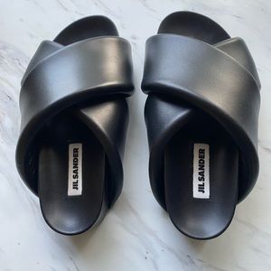 Jil Sander Nappa Plonge Black Sandals - sz IT 37